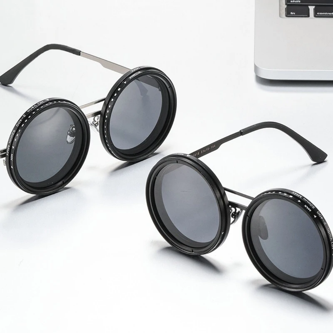 نظارة شمسية😎 ذات 9 مستويات من حجب الضوء💯 قابلة للتعديل يدويا، مناسبة في جميع المناسبات و في جميع اوقات اليوم👌.